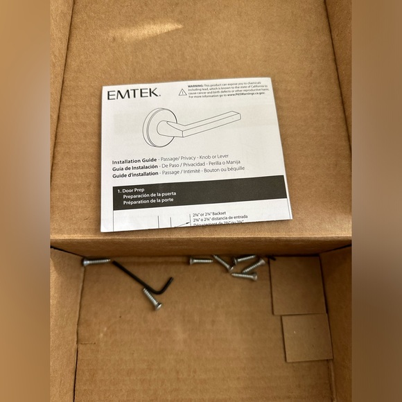 NEW Emtek Knurled L-Square Left Handed Non-Turning Two-Sided Dummy Door Lever - Picture 5 of 7